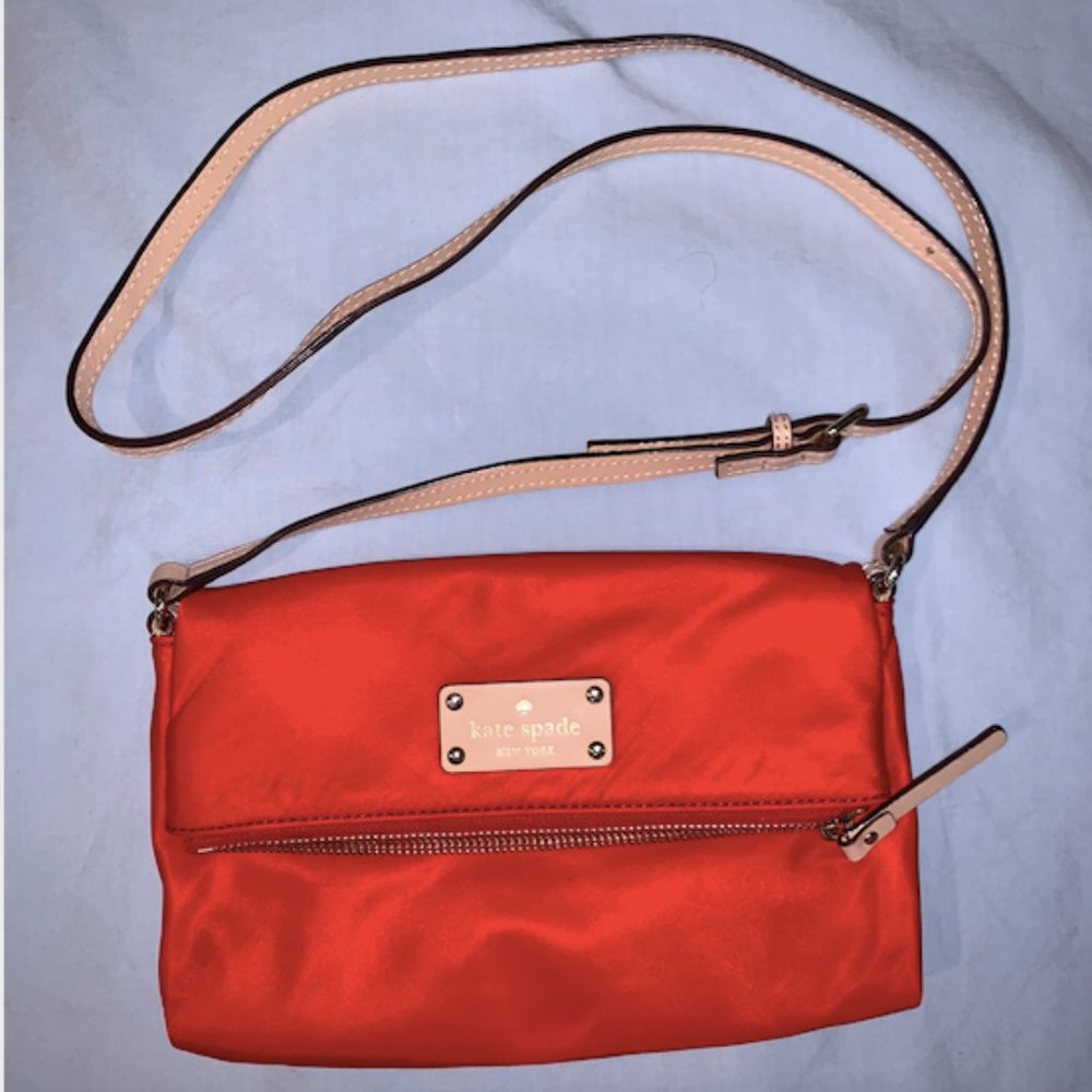 NEW Kate Spade Red Nylon Crossbody Purse